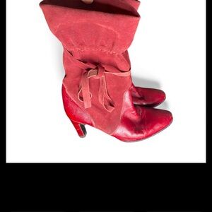 Vintage 1970 Jean Rimbaud  made in France Burgundy  Heeled Boots for Women